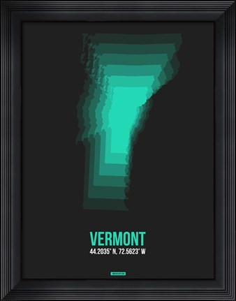 Framed Vermont Radiant Map 6 Print
