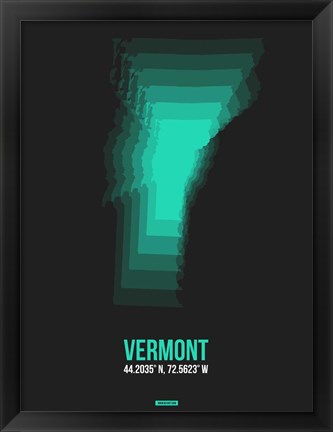 Framed Vermont Radiant Map 6 Print