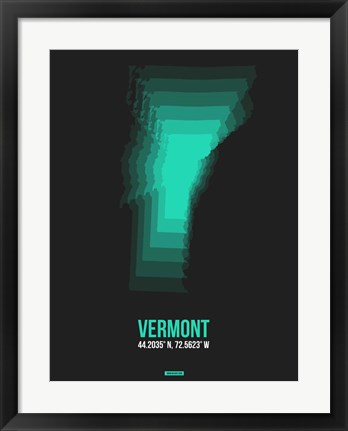 Framed Vermont Radiant Map 6 Print