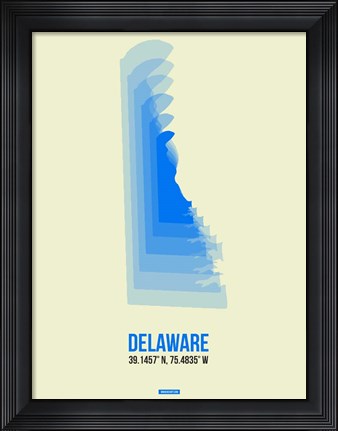 Framed Delaware Radiant Map 1 Print