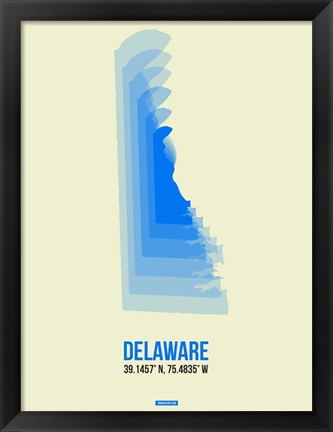 Framed Delaware Radiant Map 1 Print