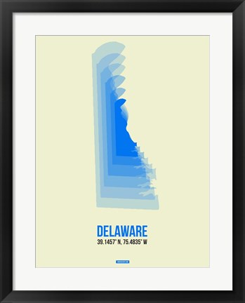 Framed Delaware Radiant Map 1 Print