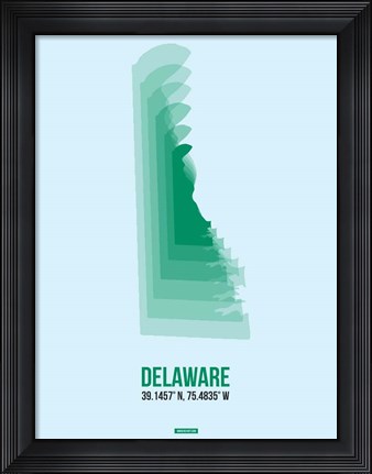 Framed Delaware Radiant Map 2 Print