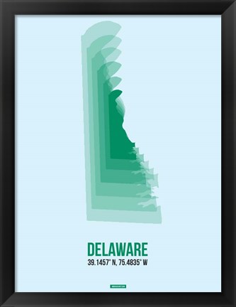 Framed Delaware Radiant Map 2 Print