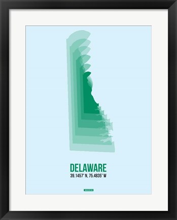 Framed Delaware Radiant Map 2 Print