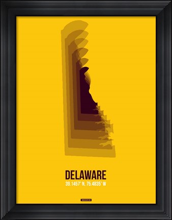 Framed Delaware Radiant Map 3 Print