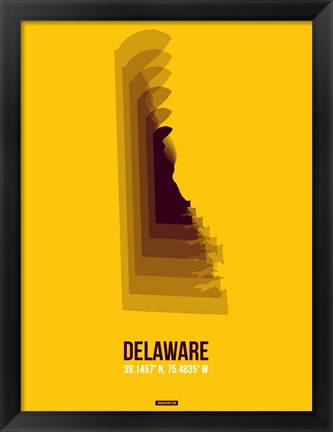 Framed Delaware Radiant Map 3 Print