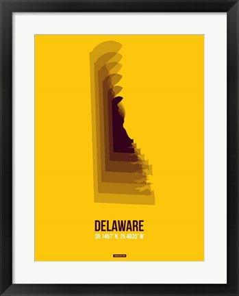 Framed Delaware Radiant Map 3 Print