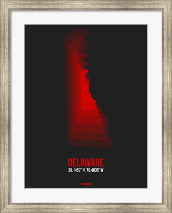 Framed Delaware Radiant Map 4 Print