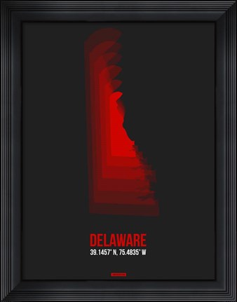 Framed Delaware Radiant Map 4 Print