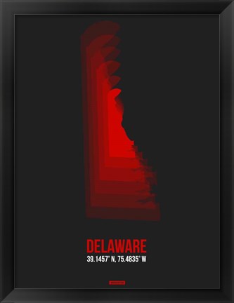 Framed Delaware Radiant Map 4 Print