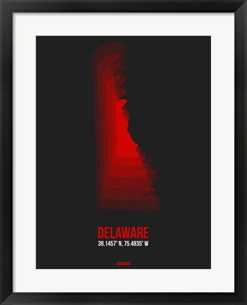 Framed Delaware Radiant Map 4 Print