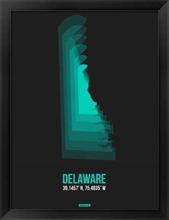 Framed Delaware Radiant Map 5 Print