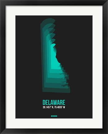 Framed Delaware Radiant Map 5 Print