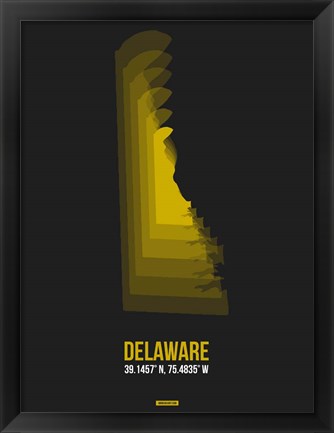 Framed Delaware Radiant Map 6 Print