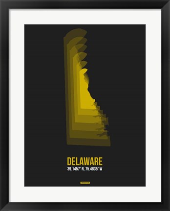 Framed Delaware Radiant Map 6 Print