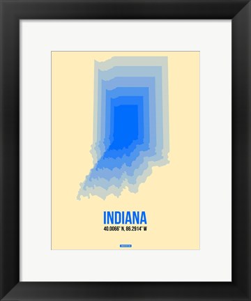 Framed Indiana Radiant Map 1 Print