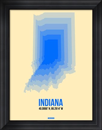 Framed Indiana Radiant Map 1 Print