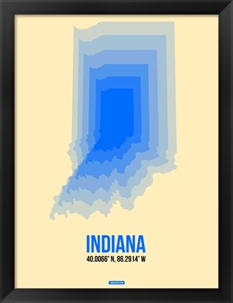 Framed Indiana Radiant Map 1 Print