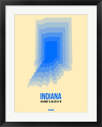 Framed Indiana Radiant Map 1 Print