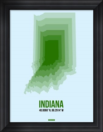 Framed Indiana Radiant Map 2 Print