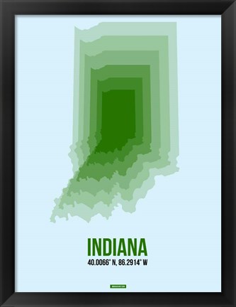 Framed Indiana Radiant Map 2 Print