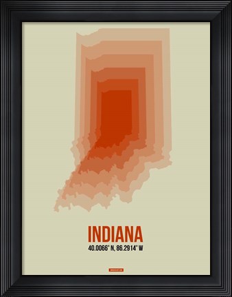 Framed Indiana Radiant Map 3 Print