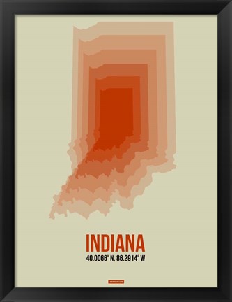 Framed Indiana Radiant Map 3 Print