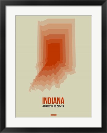 Framed Indiana Radiant Map 3 Print