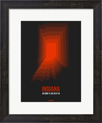 Framed Indiana Radiant Map 4 Print