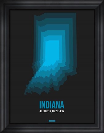 Framed Indiana Radiant Map 5 Print
