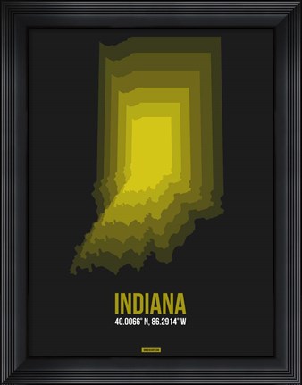 Framed Indiana Radiant Map 6 Print