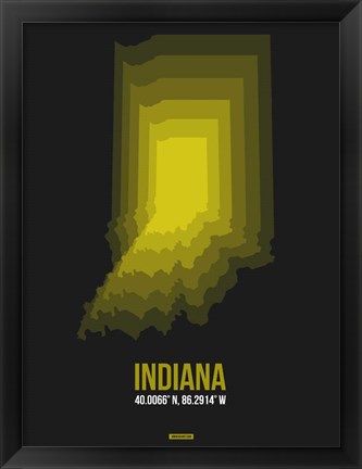 Framed Indiana Radiant Map 6 Print