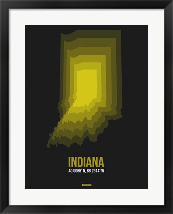 Framed Indiana Radiant Map 6 Print