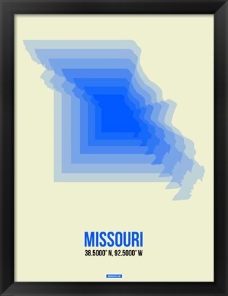 Framed Missouri Radiant Map 1 Print