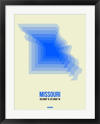 Framed Missouri Radiant Map 1 Print