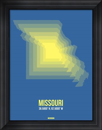 Framed Missouri Radiant Map 3 Print