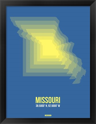 Framed Missouri Radiant Map 3 Print