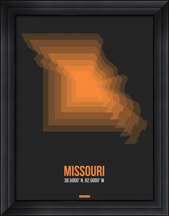 Framed Missouri Radiant Map 4 Print