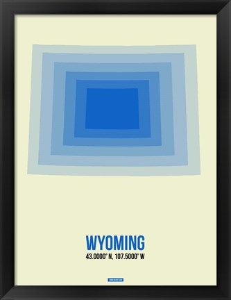 Framed Wyoming Radiant Map 1 Print