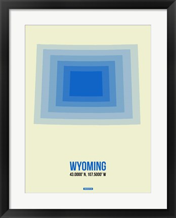 Framed Wyoming Radiant Map 1 Print