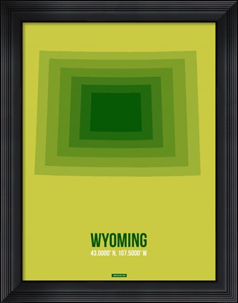 Framed Wyoming Radiant Map 2 Print