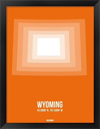 Framed Wyoming Radiant Map 3 Print