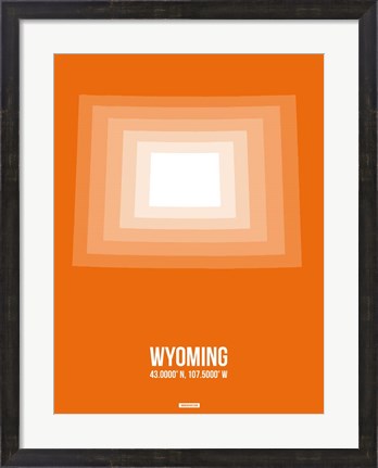 Framed Wyoming Radiant Map 3 Print