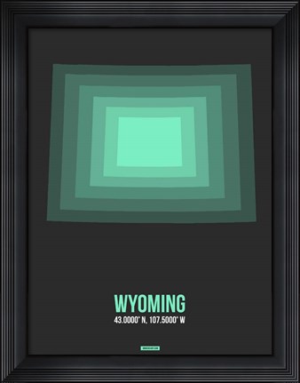 Framed Wyoming Radiant Map 4 Print