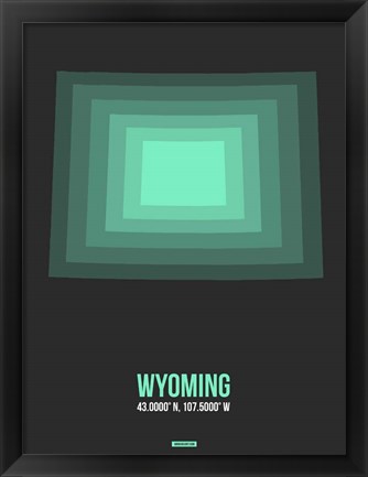 Framed Wyoming Radiant Map 4 Print