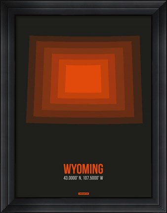 Framed Wyoming Radiant Map 5 Print