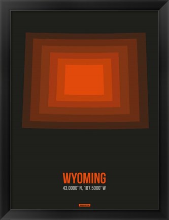 Framed Wyoming Radiant Map 5 Print