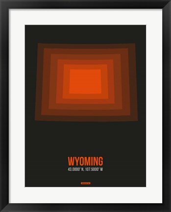 Framed Wyoming Radiant Map 5 Print