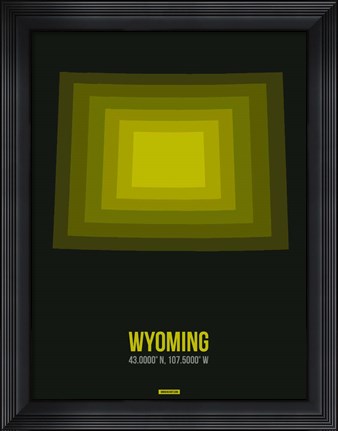 Framed Wyoming Radiant Map 6 Print